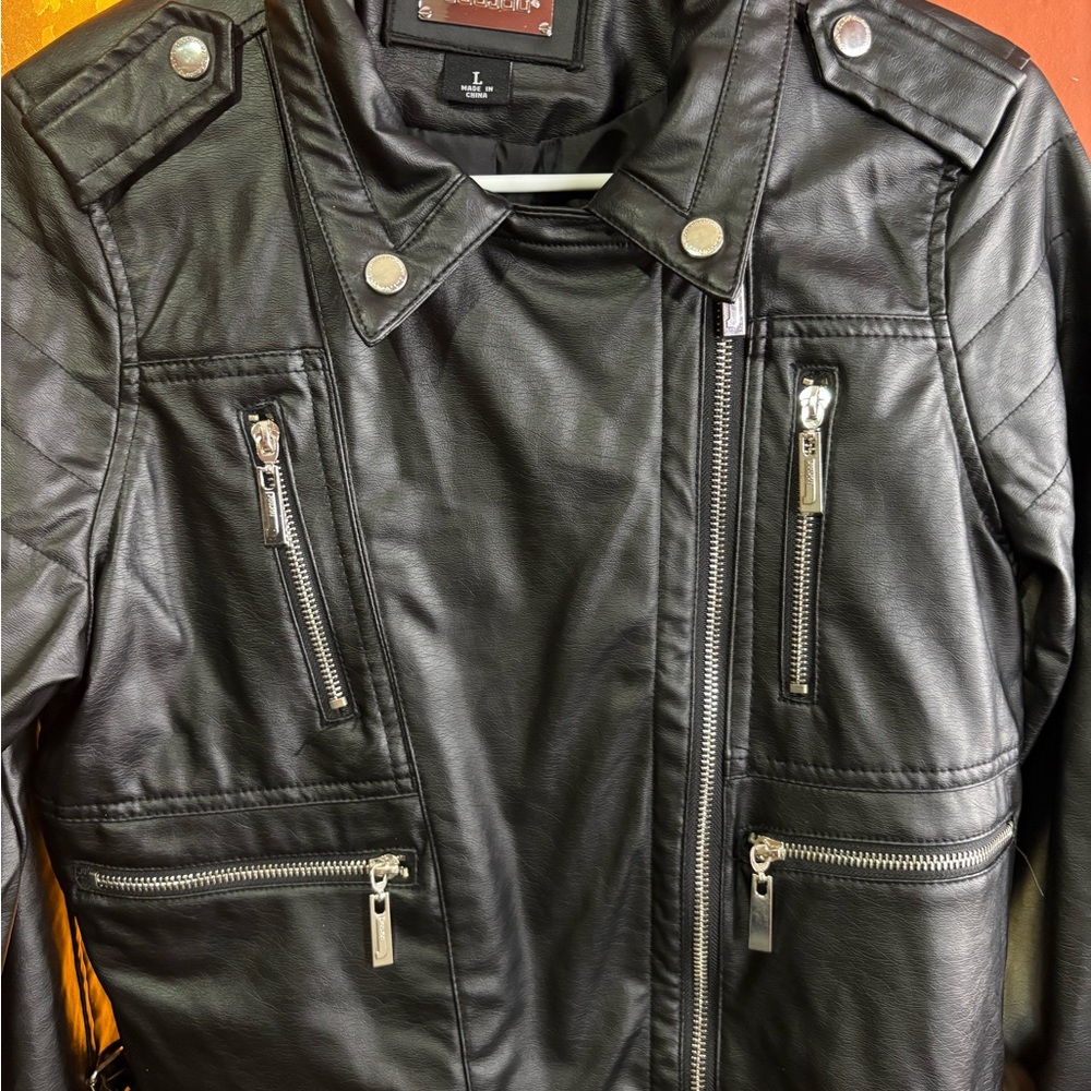 Jou Jou Black Bomber Jacket with Modern Asymmetrical Style